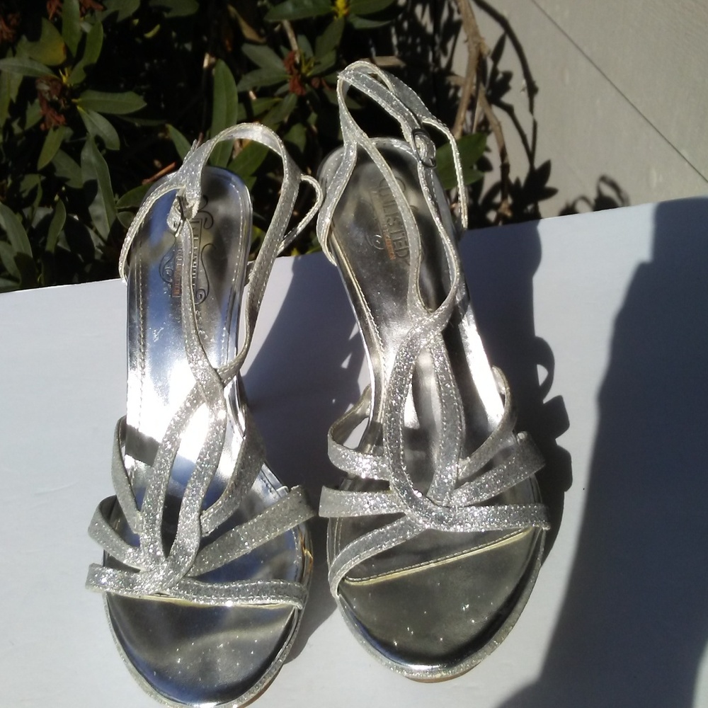 Womens Unlisted Silver Sparkle Heels